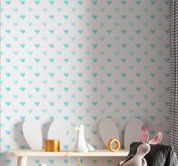 Behang kinderkamer Blauwe harten