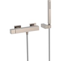 Douchekraan Tres Cuadro | Opbouw | Mengkraan | 1-weg | hoh 15 cm | 1-knop | Vierkant | Rvs look