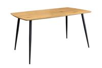 Eettafel APARTMENT 140 cm, natuurlijke eikenhoutlook met zwart metalen frame - 47065