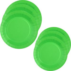 Feest/verjaardag bordjes set - 40x stuks - groen - 17 cm en 22 cm