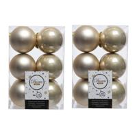 Kerstballen - 72x - licht parel/champagne -?6 cm - kunststof - mat/glans