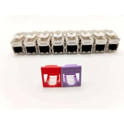 Pakket van 8 RJ45 Cat.6a keystone-aansluitingen - LINEAIR - PRC624AK8 - 2 met gekleurde frontplaten