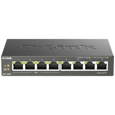 D-Link DGS-1008P Netwerk switch 8 poorten 1 GBit/s PoE-functie
