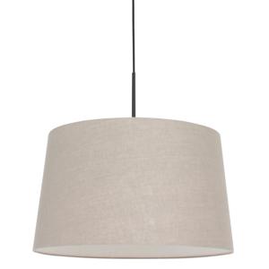 Steinhauer Hanglamp Sparkled met kap 45cm taupe met zwart 8191ZW