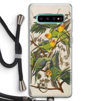Carolinaparkiet: Samsung Galaxy S10 Plus Transparant Hoesje met koord