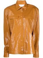 REMAIN veste oversize en cuir - Marron