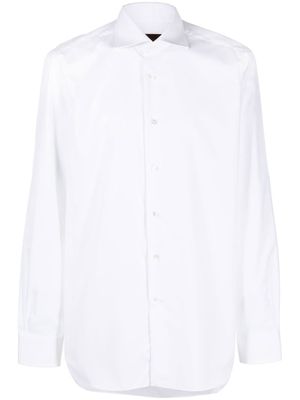 Barba chemise en coton à col italien - Blanc