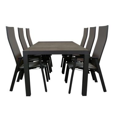 Qopps Levas tuintafel met Palsa gasveer verstelbare tuinstoel