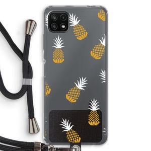 Ananasjes: Samsung Galaxy A22 5G Transparant Hoesje met koord