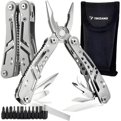 Trizand Multifunctioneel Zakmes - zilver - RVS - 13 functies - incl 11 bits - multitool Trizand Multifunctioneel Zakmes - zilver - RVS - 13 functies - incl 11 bits - multitool