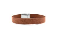 Qoss Heren Leren Armband Floris Naturel