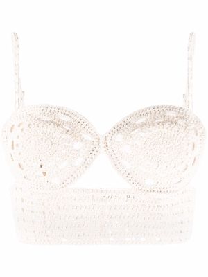 Magda Butrym haut crop en maille - Tons neutres