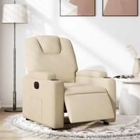 Fauteuil verstelbaar elektrisch stof crèmekleurig