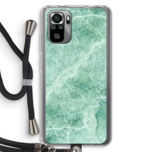 Groen marmer: Xiaomi Redmi Note 10S Transparant Hoesje met koord