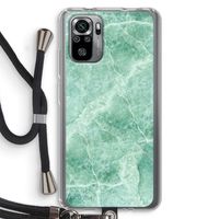 Groen marmer: Xiaomi Redmi Note 10S Transparant Hoesje met koord