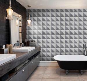 Tegelsticker badkamer cement patroon