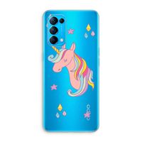 Roze eenhoorn: Oppo Find X3 Lite Transparant Hoesje