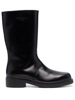 Prada bottes en cuir - Noir