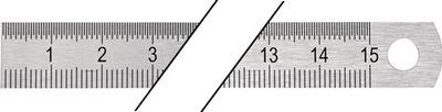 Promat Stalen liniaal | lengte 150 mm | staal buigzaam | verdeling B = mm/1/2 mm - 4000858760 - 4000858760