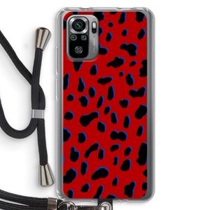 Red Leopard: Xiaomi Redmi Note 10S Transparant Hoesje met koord