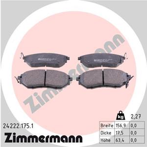 Remblokkenset, schijfrem ZIMMERMANN, u.a. fÃ¼r Subaru