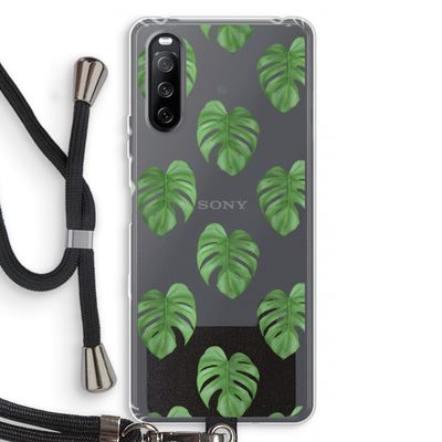 Monstera leaves: Sony Sony Xperia 10 III Transparant Hoesje met koord
