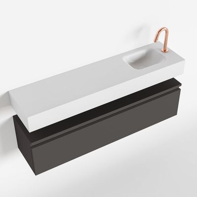 Toiletmeubel Mondiaz Andor | 120 cm | Meubelkleur Dark grey | Lex vrijhangend wastafel Talc Rechts | 1 kraangat
