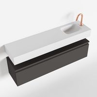 Toiletmeubel Mondiaz Andor | 120 cm | Meubelkleur Dark grey | Lex vrijhangend wastafel Talc Rechts | 1 kraangat