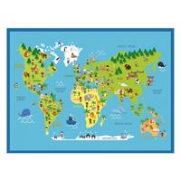 Intrada speelkleed wereldkaart 90x120 cm polyamide Intrada speelkleed wereldkaart 90x120 cm polyamide