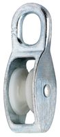 Katrol nylon wiel 08mm verzinkt 1 st. op kaart