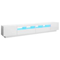 The Living Store TV-meubel - TV-meubel - 260 x 35 x 40 cm - Hoogglans wit - Met RGB LED-verlichting - thumbnail