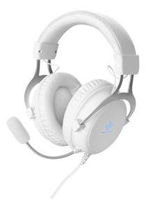 DELTACO GAMING GAM-030-W Over Ear headset Gamen Kabel Stereo Wit Volumeregeling, Microfoon uitschakelbaar (mute)