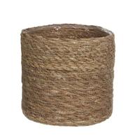 Mica Decorations Plantenmand - naturel bruin - rotan - 16 cm