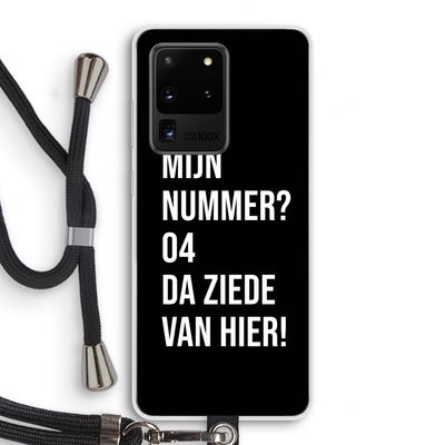 Da ziede van hier - Zwart: Samsung Galaxy S20 Ultra Transparant Hoesje met koord