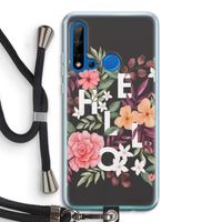 Hello in flowers: Huawei P20 Lite (2019) Transparant Hoesje met koord