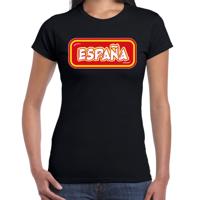 Verkleed T-shirt voor dames - Spanje - zwart - supporter - themafeest