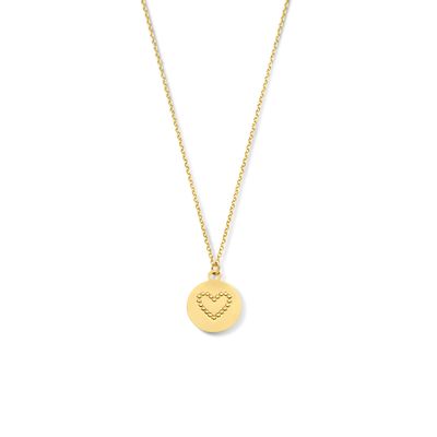 Ketting Hart-Rondje geelgoud 1,0 mm 42 - 45 cm