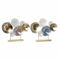 Decoratieve figuren DKD Home Decor 65,4 x 9 x 51 cm Abstract Blauw Gouden Bruin Modern (2 Stuks)