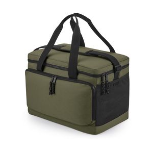 Grote strand/camping koeltas model Bali - 40 x 26 x 28 cm - 2 vakken - army groen