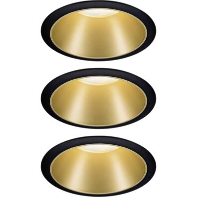 Paulmann Cole Coin 93404 Inbouwlamp Set van 3 stuks Energielabel 2021: n.v.t. 6 W Warmwit Zwart, Goud