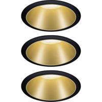 Paulmann Cole Coin 93404 Inbouwlamp Set van 3 stuks Energielabel 2021: n.v.t. 6 W Warmwit Zwart, Goud