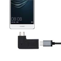 2 PC's USB-C / Type-C Female naar Micro USB (rechter / linker hoek) mannelijke Elbow Adapter Converter voor Samsung Huawei Xiaomi HTC Meizu Son