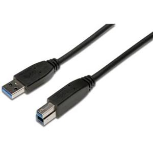 Digitus USB-kabel USB 3.2 Gen1 (USB 3.0 / USB 3.1 Gen1) USB-A stekker, USB-B stekker 1.80 m Zwart Rond, Afgeschermd (drievoudig) AK-300115-018-S