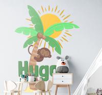 Muurstickers kinderkamer naamsticker met palmboom