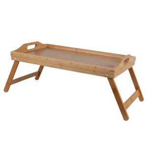 Ontbijt op bed/laptop tafeltje/dienblad op pootjes - 53 x 33 x 21 cm - bamboe hout - serveer tray