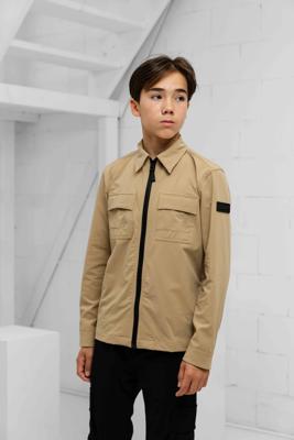 Malelions Ripstop Zip Overshirt Kids Bruin - Maat 140 - Kleur: Bruin | Soccerfanshop