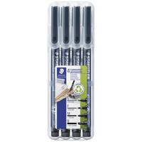 Staedtler Lumocolor permanent S F M B DRY SAFE 31-9WP4GS Permanent marker Zwart Watervast: Ja - thumbnail