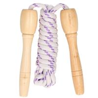 Springtouw wit/paars - 230 cm - met houten handvatten - Buitenspeelgoed - Sportief