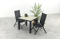 Hartman Napoli/Nola verstelbare tuinset 90x90 cm. - Antraciet/Houtlook Hartman Napoli/Nola verstelbare tuinset 90x90 cm. - Antraciet/Houtlook