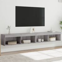 Tv-meubels met LED-verlichting 2 st 100x30x30 cm grijs sonoma - thumbnail